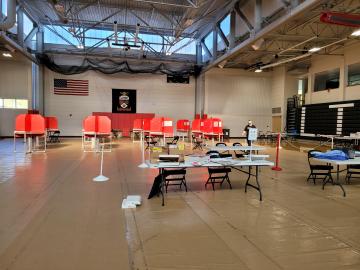 LHS Gym Set up for Polling Place